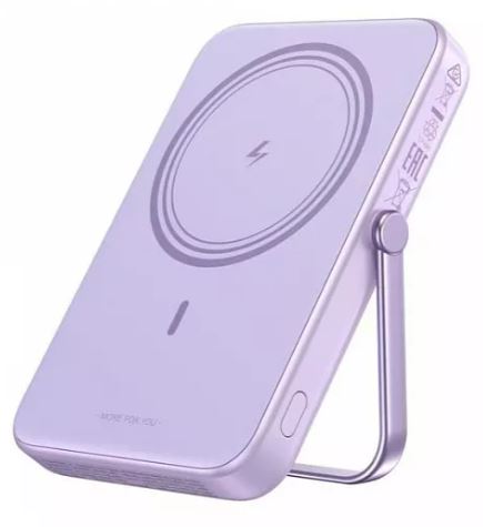 

Аккумулятор внешний портативный UGREEN PB572 45328_ UNO 10000mAh Mini Magnetic Wireless Robot 20W с держателем. Цвет: фиолетовый, PB572