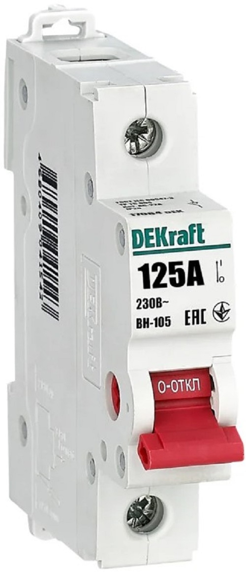 

Выключатель-разъединитель DEKraft 17084DEK 1Р 125А ВН-105, 17084DEK