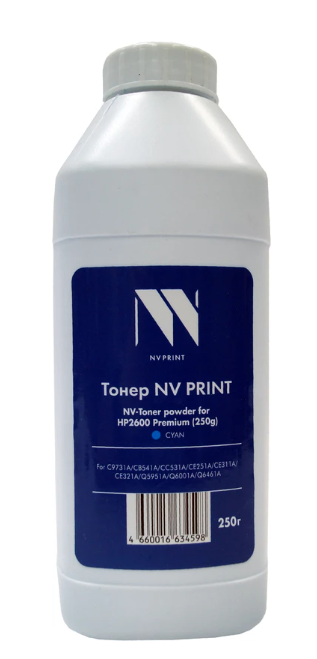 

Тонер NVP NV-2600-PR-250GC для HP 2600 (250 г) Cyan для C9731A, CB541A, CC531A, CE251A, CE311A, CE321A, Q5951A, Q6001A, Q6461A Premium, NV-2600-PR-250GC
