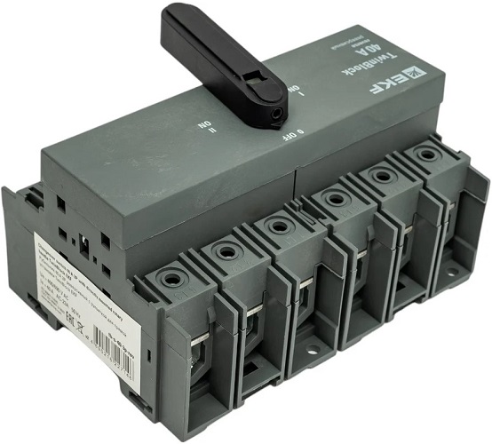 

Рубильник EKF tb-s-40-3p-rev 40A 3P реверсивный c рукояткой для прямой установки TwinBlock, tb-s-40-3p-rev