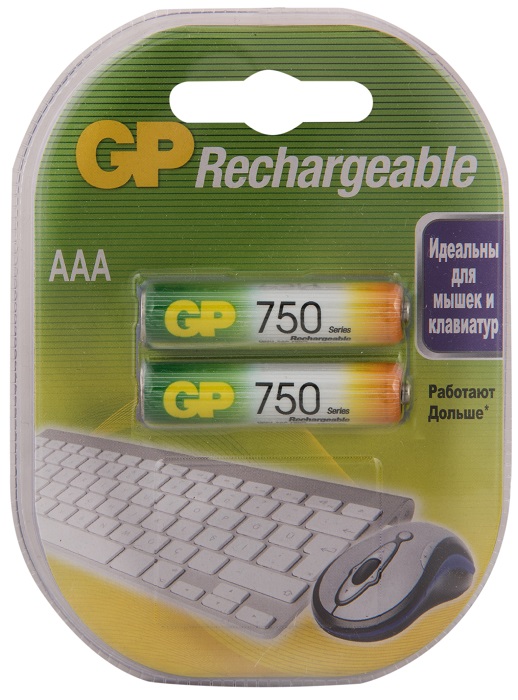 

Аккумулятор GP 75AAAHC 1.2V, 750mAh, 2шт, size AAA, 75AAAHC