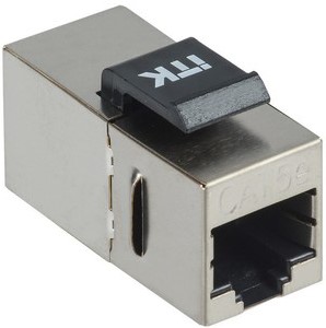 

Адаптер проходной ITK CS7-1C5EF Keystone RJ45 кат.5E FTP стальной, CS7-1C5EF