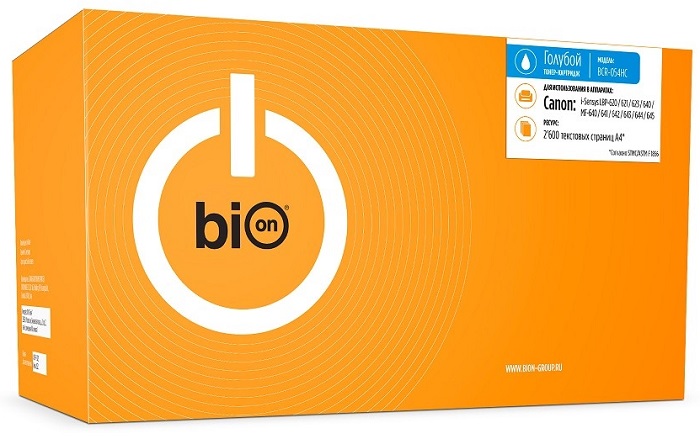 

Картридж BION BCR-054HC 054HC для Canon i-Sensys LBP-620/621/623/640/MF-640/641/642/643/644/645 (2600 стр.), Голубой, BCR-054HC