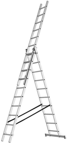 Изображение товара Алюминиевая трехсекционная лестница Rexant 12-5067 для строительных и бытовых работ