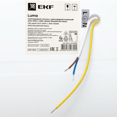 фото Панель LED светодиодная EKF LPL-4109-L-40-4000 в Перми