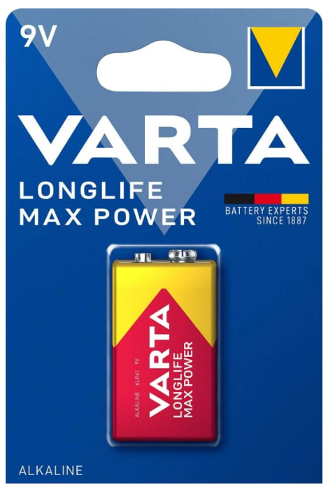 

Батарейка Varta LONGLIFE MAX POWER (MAX TECH) Крона 6LR61 BL1 Alkaline 9V (4722) (1/10/50), LONGLIFE MAX POWER (MAX TECH) Крона 6LR61
