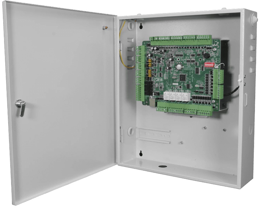 

Контроллер доступа TRASSIR TR-C481B сетевой в металлическом корпусе на 4 двери с возможностью подключения до 8х считывателей, TR-C481B