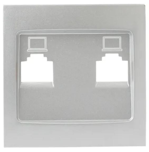

Накладка розетки компьютерной EKF ESK02-L-035-30 Валенсия RJ-45 2-местная сталь, ESK02-L-035-30