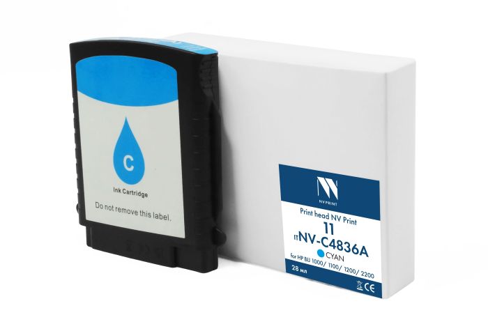 

Картридж NVP NV-C4836A струйный 11 Cyan для HP BIJ 1000/1100/1200/2200 (28мл) совместимый, NV-C4836A