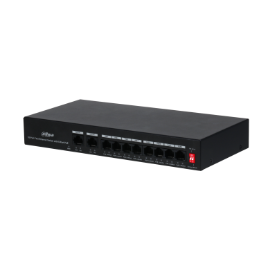 

Коммутатор PoE Dahua DH-PFS3010-8ET-65 10-портовый, 8 портов PoE-питания 10/100M, и два 10/100M обычных порта, DH-PFS3010-8ET-65