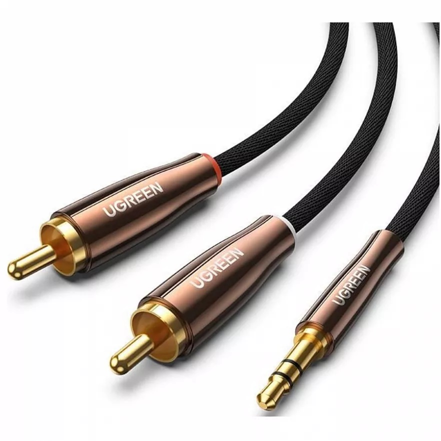 

Кабель интерфейсный UGREEN AV170 80845_ 3.5mm Male to 2*RCA Copper Case Braided Aux. Длина: 1м. Цвет: черный/темно-медный, AV170