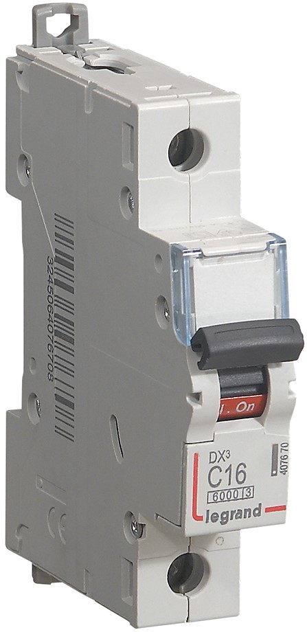 

Автоматический выключатель Legrand 407670 DX³ 6000 - 10 кА - тип характеристики C, 1П, 230/400 В~, 16 А, 1 модуль, 407670