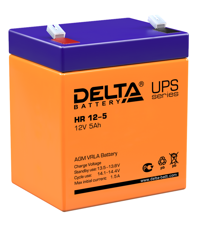 

Батарея Delta HR 12-5 12В, 5 Ач, 90х70х107мм, HR 12-5