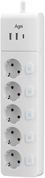 фото Сетевой фильтр AGNI TP-FI3U5E-C-2m-white в Нижнем Новгороде