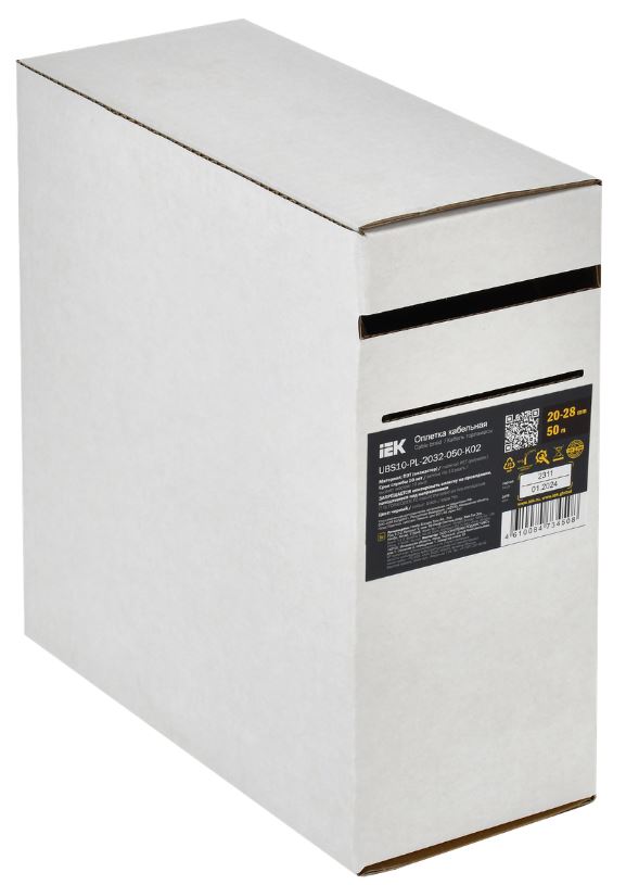 

Оплетка кабельная IEK UBS10-PL-2032-050-K02 20-28мм полиэстер 50м черная, UBS10-PL-2032-050-K02