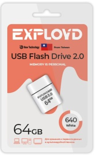 фото Накопитель USB 2.0 64GB Exployd EX-64GB-640-White в Казани