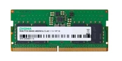 

Модуль памяти SODIMM DDR5 16GB Digma DGMAS54800016S PC5-38400 4800MHz CL40 1.1В single rank Ret RTL, DGMAS54800016S