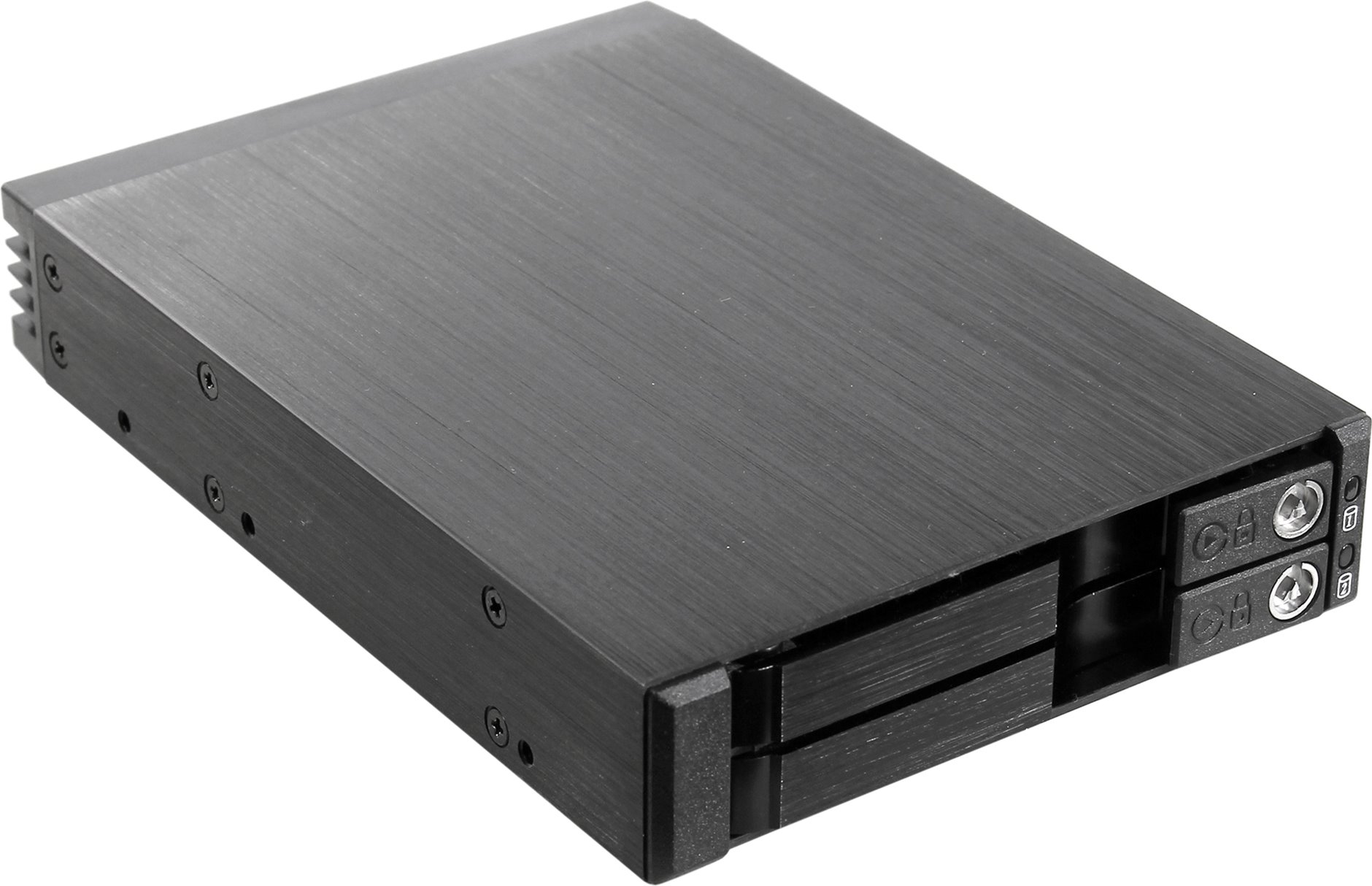 

Корзина Procase T2-012-SATA3-BK 2*2.5" SATA3/SAS 6Gb hotswap aluminium mobie rack (1x3.5) Black, T2-012-SATA3-BK