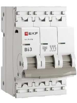

Автоматический выключатель EKF M636363B 3P 63А (B) 6кА ВА 47-63N PROxima, M636363B