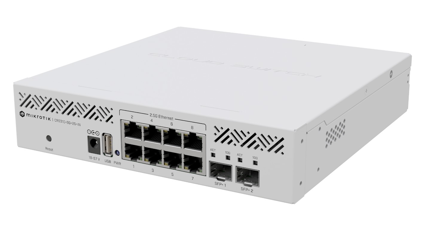 

Коммутатор управляемый Mikrotik CRS310-8G+2S+IN 8x1gbit RJ45, 2xSFP+, indoor, CRS310-8G+2S+IN