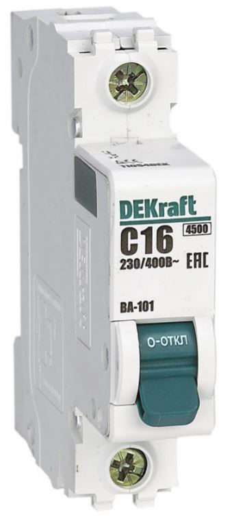 

Автоматический выключатель DEKraft 11155DEK ВА-101 1Р 8А (D) 4,5кА, 11155DEK