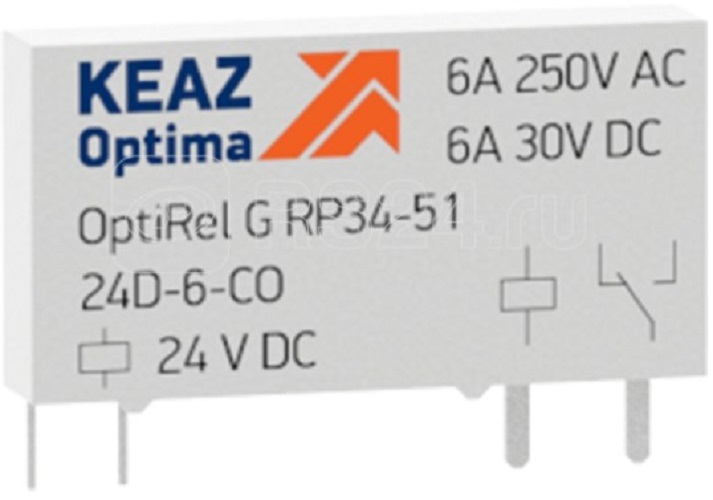 

Реле промежуточное КЭАЗ 281143 OptiRel G RP34-51-24D-6-CO, 281143