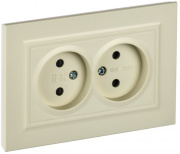 фото Розетка двухместная без заземления в сборе  IEK BR-R23-10-K10-F
