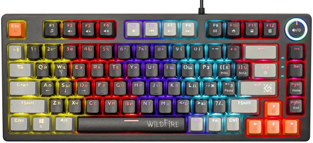 Defender Wildfire GK-213 RU 45213 механическая, чер/сер, 82кн, TNT розов, 1.5м
