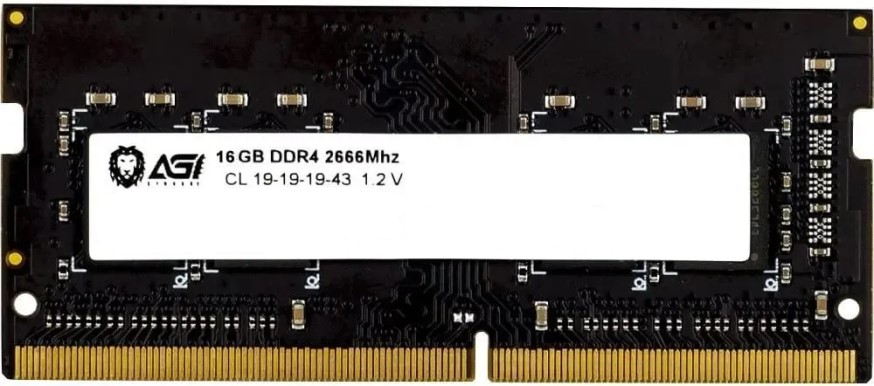 

Модуль памяти SODIMM DDR4 16GB AGI AGI266616SD138 PC4-21300 2666MHz CL19 1.2V Ret, AGI266616SD138