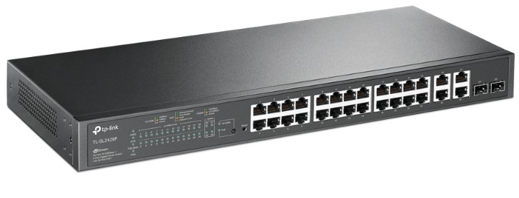 

Коммутатор управляемый TP-LINK SL2428P JetStream Smart коммутатор уровня 2 с 24 портами 10/100 Мбит/с, 4 гигабитными портами и 24 портами PoE+, бюджет, SL2428P