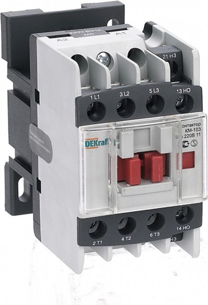 

Контактор DEKraft 22102DEK 9А 110В АС3 1НО+1НЗ КМ-103, 22102DEK