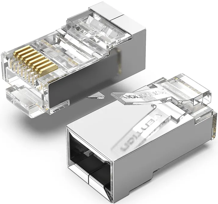 

Коннектор Vention IDAR0-10 RJ45 (8p8c), FTP cat. 5e, под витую пару, экранированный (10шт.), IDAR0-10