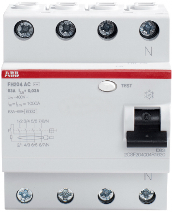 

УЗО ABB 2CSF204004R1630 FH204AC 4P 63A 30mA (AC), 2CSF204004R1630