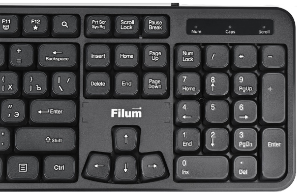 фото Мембранная клавиатура Filum FL-KB05-BK, USB, Черный [FL-KB05-BK] в Екатеринбурге
