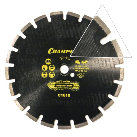 Изображение товара Алмазный диск CHAMPION PRO 350/25,4/10 для асфальта и бетона