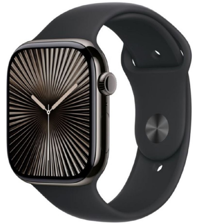 

Часы Apple Watch Series 10 GPS + Cellular 46mm MWYE3 Slate Titanium Case with Black Sport Band - M/L, Watch Series 10 GPS + Cellular 46mm