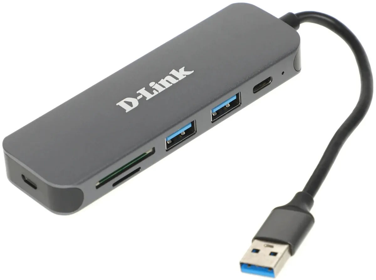 

Сетевой адаптер DUB-1325/A2A D-Link DUB-1325/A2A, 2-port USB 3.0, USB Type-C port, SD and microSD card slots Hub.2 downstream USB type A (female) po, DUB-1325/A2A