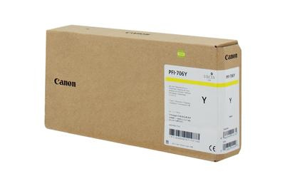 Изображение товара Оригинальный желтый картридж Canon PFI-706 Y для плоттеров широкий формат