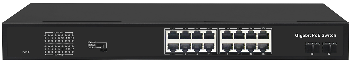 

Коммутатор неуправляемый GIGALINK GL-SW-G005-16P 16PoE (802.3af/at)-1000Мбит/с, 9-16 порт до 250м cat6, 2 SFP- 1000Мбит/с , 300W, GL-SW-G005-16P
