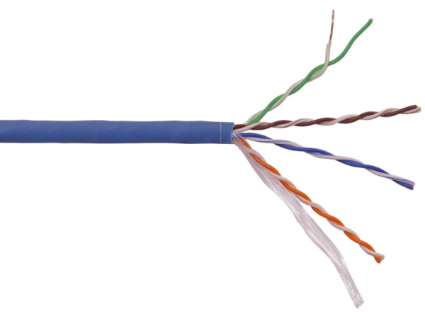 фото Кабель витая пара U/UTP 5 кат. 4 пары Lanmaster LAN-5EUTP-HFLT-BL в Уфе