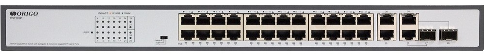 

Коммутатор неуправляемый ORIGO OS2228/A1A 26x1000Base-T, 2x1000Base-X SFP, 19", OS2228/A1A