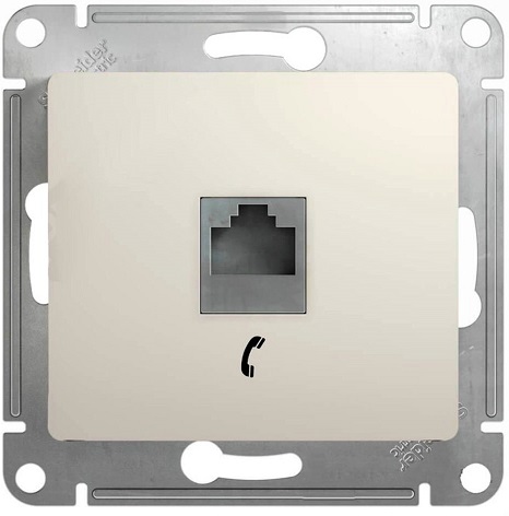 

Розетка Schneider Electric GSL000981T GLOSSA телефонная RJ11 механизм (молочный), GSL000981T