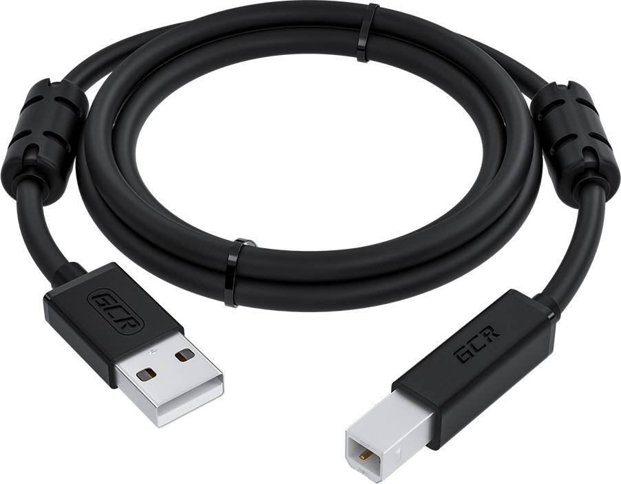 

МФУ GCR Кабель PROF 3.0m USB 2.0, AM/BM, черный, ферритовые кольца, 28/24 AWG, экран, армированный, морозостойкий, GCR-52417, GCR-52417