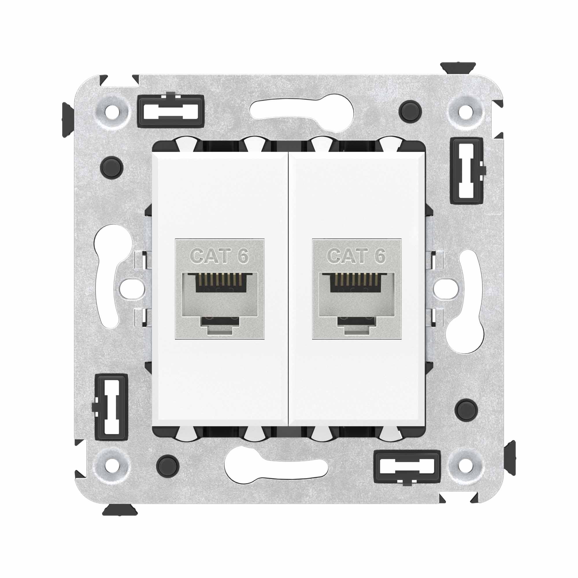 

Розетка компьютерная DKC 4400794 RJ-45 без шторки в стену, кат.6 двойная экранированная, "Белое облако", "Avanti", 4400794