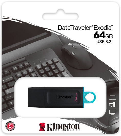 фото Накопитель USB 3.2 64GB Kingston DataTraveler Exodia в Красноярске
