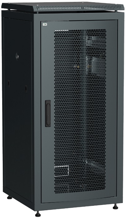 

Шкаф напольный 19", 28U ITK LN05-28U68-P LINEA N 28U 600х800мм перфорированная передняя дверь, черный, LN05-28U68-P
