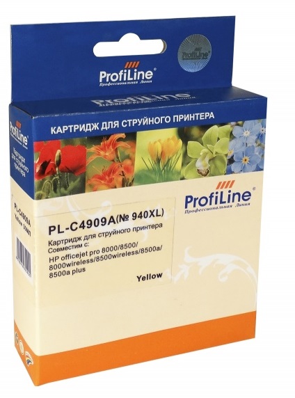 

Картридж ProfiLine PL-C4909A-Y №940XL для принтеров HP Officejet Pro 8000/8500 Yellow пигмент ProfiLine, PL-C4909A