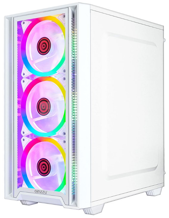 

Корпус mATX Ginzzu CL620 без БП, боковая и фронтальная панель из закалённого стекла, 2*USB 2.0, USB 3.0, CL620