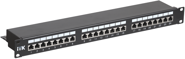 фото Патч-панель 19", 24xRJ45, STP, Кат. 5е ITK PP24-1UC5ES-D05 в Уфе