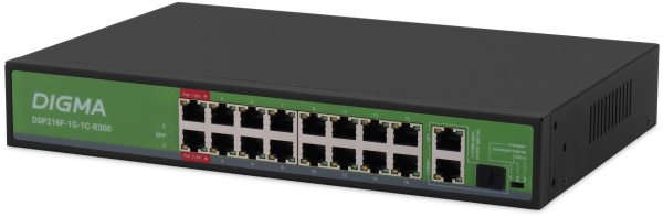 фото Коммутатор неуправляемый Digma DSP216F-1G-1C-R300 в Уфе